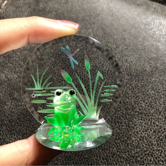2001 Glass Baron Hand Crafted Frog w/Dragonfly & Crystals - Picture 14 of 14
